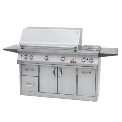 Solaire AGBQ-56 56-Inch Freestanding Grill On 2-Door/3-Drawer Cart With Rotisserie And Dual Side Burner