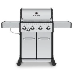 Broil King BR-S440 Baron S440 Pro Stainless Steel Infrared 4-Burner Gas Grill With Side Burner, 57-Inches