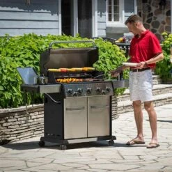 Broil King BR-S590 Baron S590 Pro Stainless Steel Infrared 5-Burner Gas Grill With Rotisserie And Side Burner, 63-Inches -Smokey Ridge Grills Shop bk br s590 pro ls a 03 21