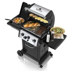Broil King MON-340 Monarch 340 3-Burner Grill On 2-Wheel Cart With Side Burner, 22-Inches -Smokey Ridge Grills Shop bk monarch340 c 06 20