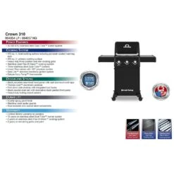 Broil King CRN-864 Crown 310 Stainless Steel Gas Grill, 50-Inches -Smokey Ridge Grills Shop crn 864 config b2 10 22 1