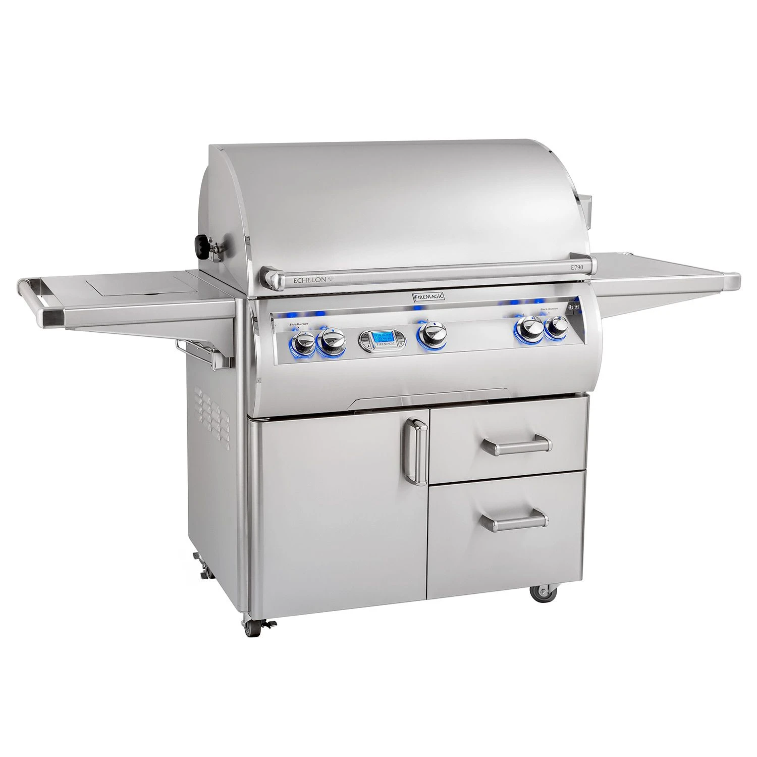 Fire Magic E790s Echelon Diamond Gas Grill On Cart With Single Side Burner 1 Fire Magic E790s Echelon Diamond Gas Grill On Cart With Single Side Burner