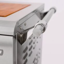 American Made Grills AMG-ENC36-CART Encore 36-Inch Dual Fuel Wood And Gas Grill With Infrared Searing Burner And Rotisserie Kit On Cart -Smokey Ridge Grills Shop encfs36 d 04 21