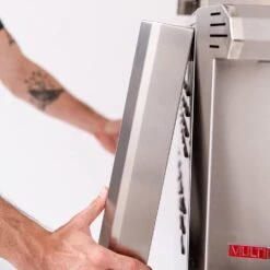 American Made Grills AMG-ENC54-CART Encore 54-Inch Dual Fuel Wood And Gas Grill With Infrared Searing Burner And Rotisserie Kit On Cart -Smokey Ridge Grills Shop encfs36 f 04 21 1