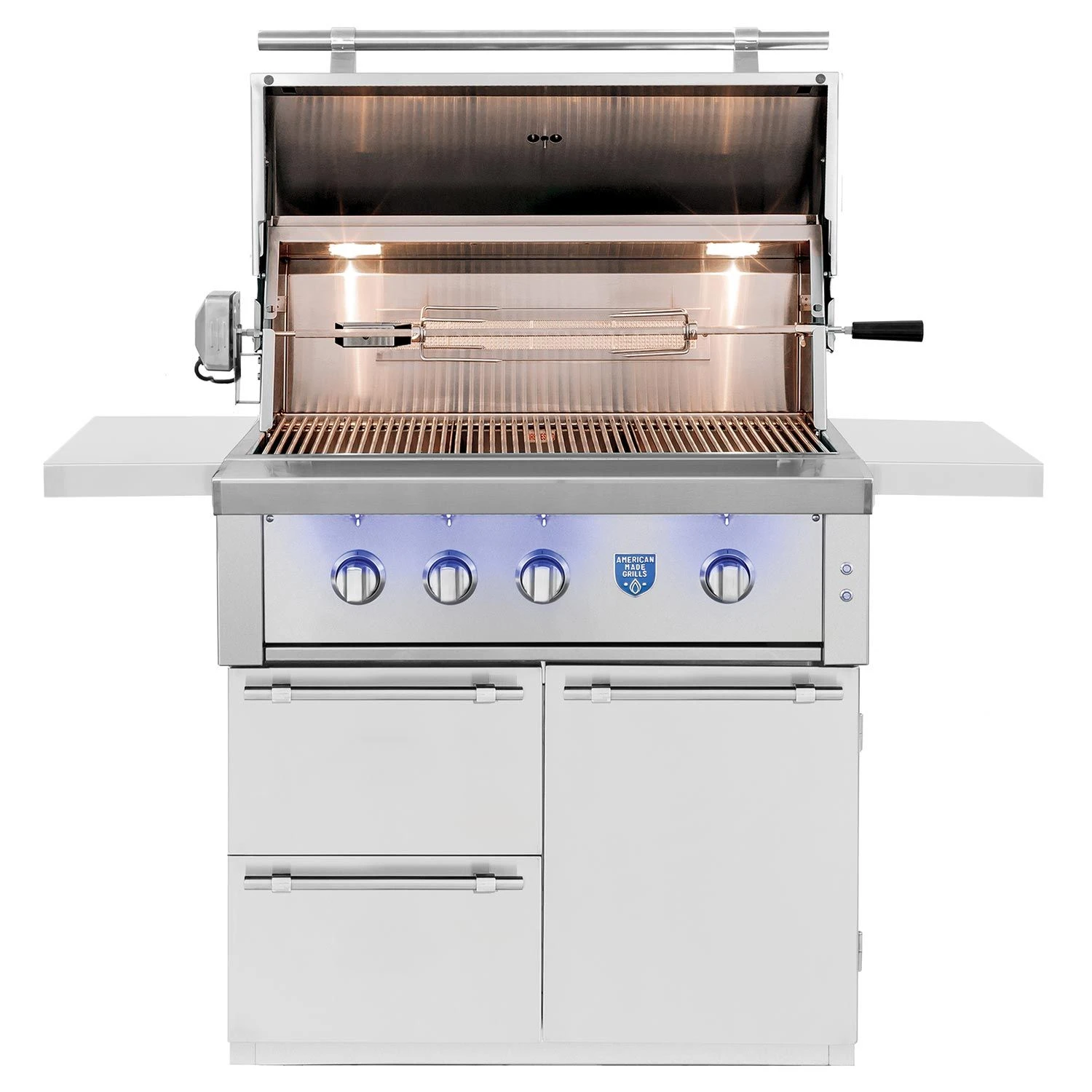 American Made Grills AMG-EST36-CART Estate 36-Inch Gas Grill With Infrared Searing Burner And Rotisserie Kit On Cart 2 American Made Grills AMG-EST36-CART Estate 36-Inch Gas Grill With Infrared Searing Burner And Rotisserie Kit On Cart - Image 2