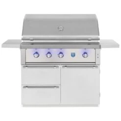 American Made Grills AMG-EST42-CART Estate 42-Inch Gas Grill With Infrared Searing Burner And Rotisserie Kit On Cart