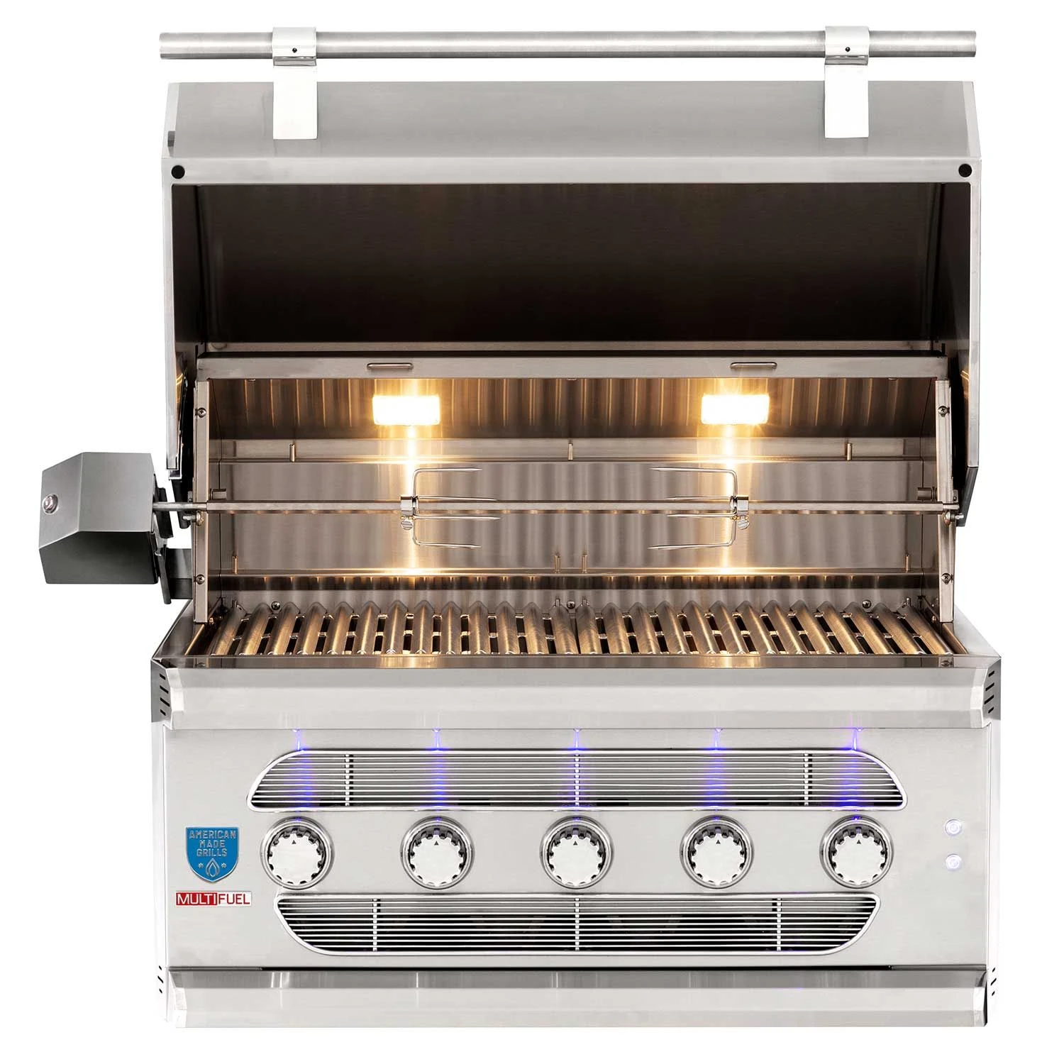 American Made Grills AMG-MUS36 Muscle 36-Inch Built-In Dual Fuel Wood And Gas Grill With Infrared Searing Burner And Rotisserie Kit 2 American Made Grills AMG-MUS36 Muscle 36-Inch Built-In Dual Fuel Wood And Gas Grill With Infrared Searing Burner And Rotisserie Kit - Image 2