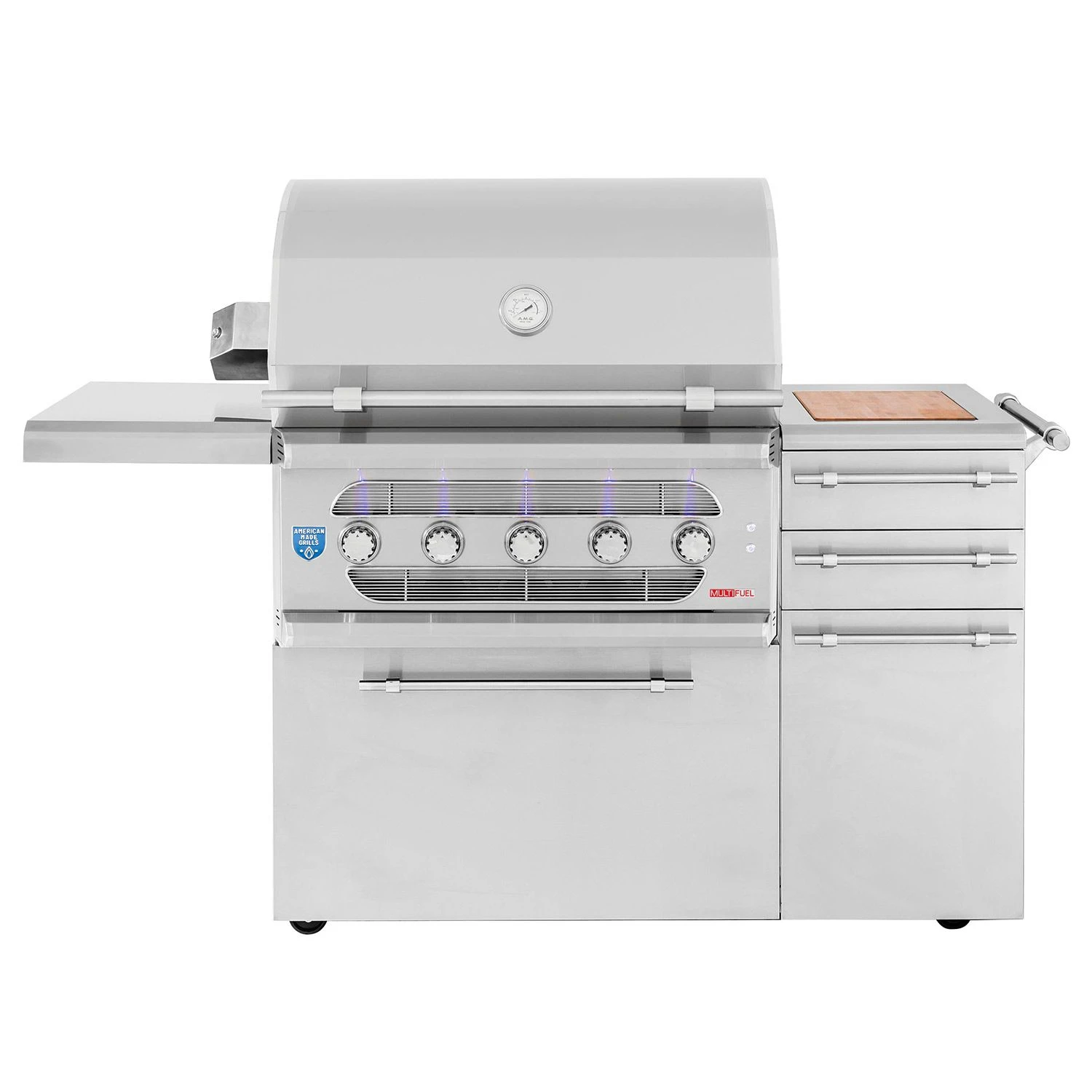 American Made Grills AMG-MUS36-CART Muscle 36-Inch Dual Fuel Wood And Gas Grill With Infrared Searing Burner And Rotisserie Kit On Cart 1 American Made Grills AMG-MUS36-CART Muscle 36-Inch Dual Fuel Wood And Gas Grill With Infrared Searing Burner And Rotisserie Kit On Cart