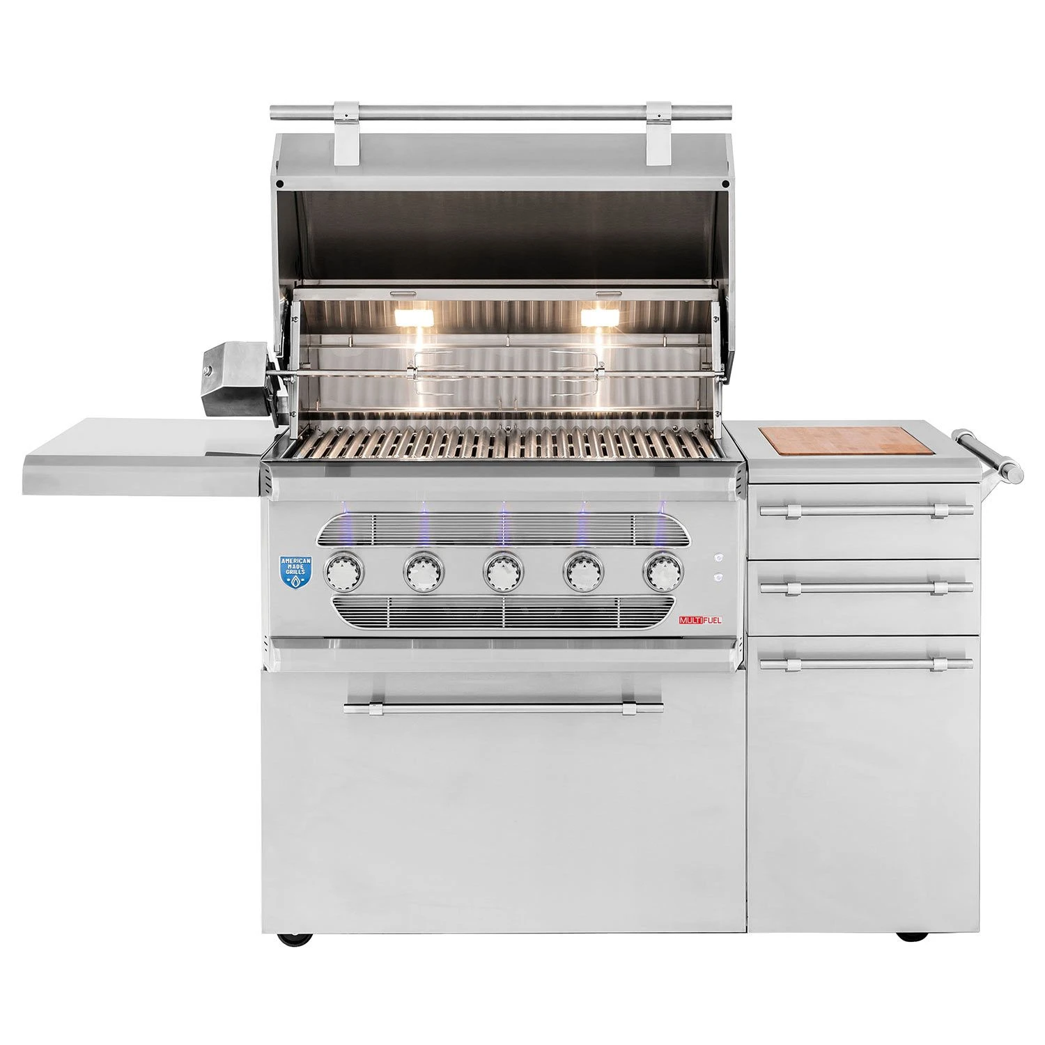 American Made Grills AMG-MUS36-CART Muscle 36-Inch Dual Fuel Wood And Gas Grill With Infrared Searing Burner And Rotisserie Kit On Cart 2 American Made Grills AMG-MUS36-CART Muscle 36-Inch Dual Fuel Wood And Gas Grill With Infrared Searing Burner And Rotisserie Kit On Cart - Image 2