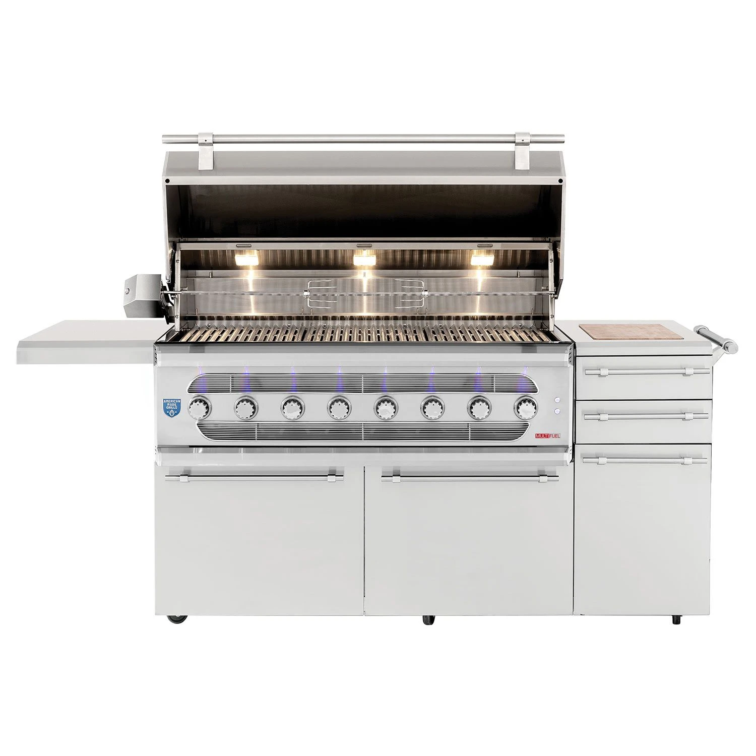 American Made Grills AMG-MUS54-CART Muscle 54-Inch Dual Fuel Wood And Gas Grill With Infrared Searing Burner And Rotisserie Kit On Cart 2 American Made Grills AMG-MUS54-CART Muscle 54-Inch Dual Fuel Wood And Gas Grill With Infrared Searing Burner And Rotisserie Kit On Cart - Image 2