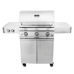 Saber R50SC0017 3-Burner Deluxe Freestanding Infrared Grill With Side Burner, 32-Inches