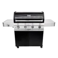 Saber R67CC1117 4-Burner Deluxe Freestanding Infrared Grill With Side Burner, Black, 40-Inches