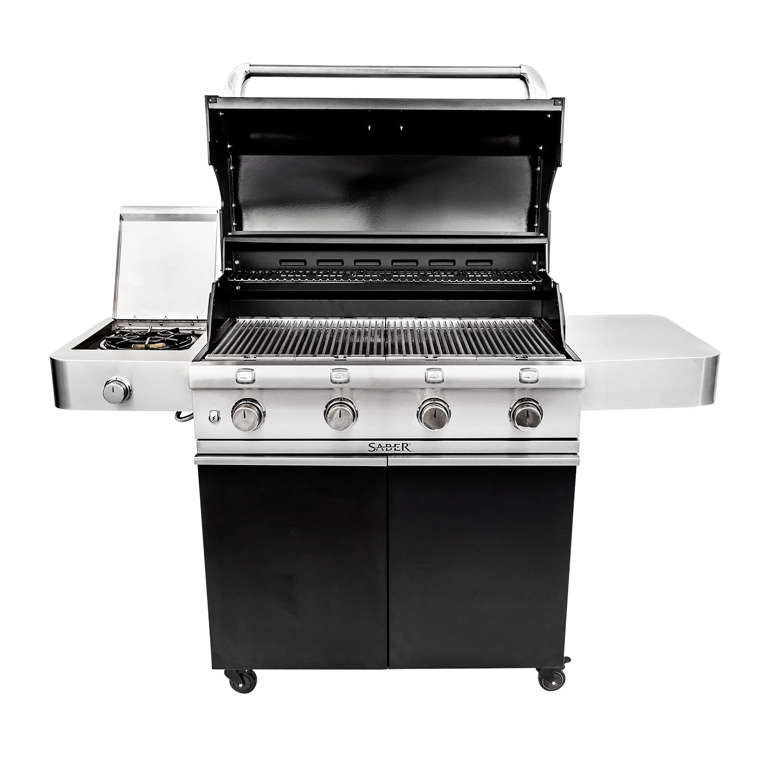 Saber R67CC1117 4-Burner Deluxe Freestanding Infrared Grill With Side Burner, Black, 40-Inches 2 Saber R67CC1117 4-Burner Deluxe Freestanding Infrared Grill With Side Burner, Black, 40-Inches - Image 2