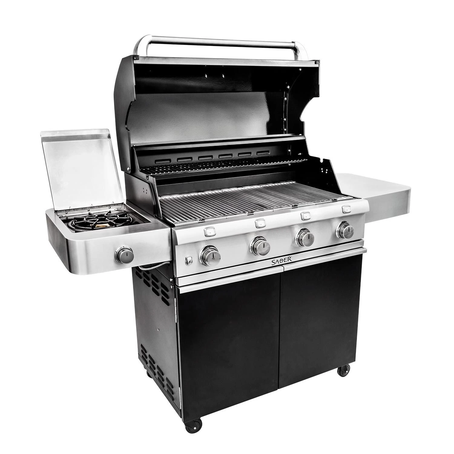 Saber R67CC1117 4-Burner Deluxe Freestanding Infrared Grill With Side Burner, Black, 40-Inches 4 Saber R67CC1117 4-Burner Deluxe Freestanding Infrared Grill With Side Burner, Black, 40-Inches - Image 4