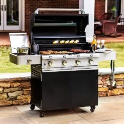 Saber R67CC1117 4-Burner Deluxe Freestanding Infrared Grill With Side Burner, Black, 40-Inches 10 Saber R67CC1117 4-Burner Deluxe Freestanding Infrared Grill With Side Burner, Black, 40-Inches -Smokey Ridge Grills Shop r67cc1117 ls i 02 20