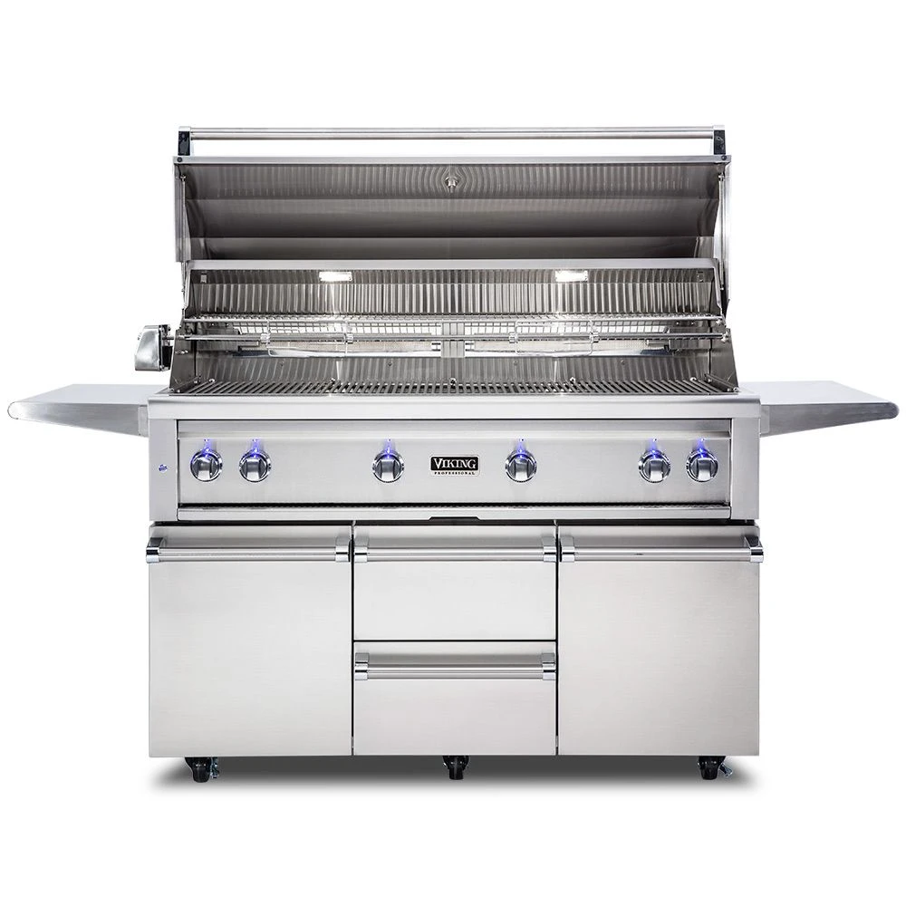 Viking 5 Series Stainless Steel Cart Gas Grill With ProSear Burner & Rotisserie, 54-Inch (VQGFS554) 2 Viking 5 Series Stainless Steel Cart Gas Grill With ProSear Burner & Rotisserie, 54-Inch (VQGFS554) - Image 2