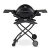 Weber Q1200 Portable Propane Gas Grill With Side Tables On Scissor Cart (WEB-Q1200-PCART)