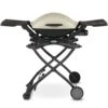Weber Q2200 Portable Propane Gas Grill With Side Tables On Scissor Cart (WEB-54060001-WEB-6557)