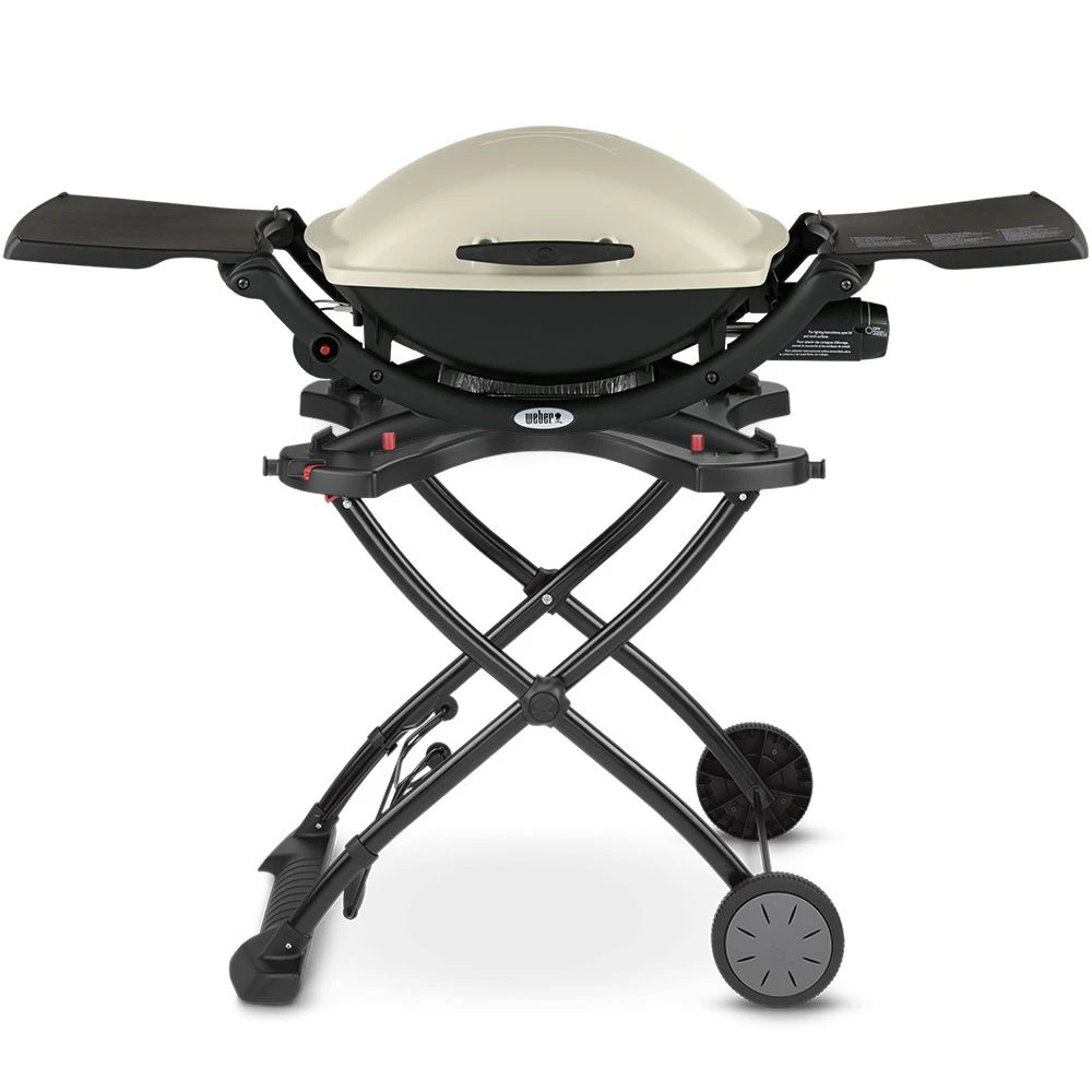 Weber Q2200 Portable Propane Gas Grill With Side Tables On Scissor Cart (WEB-54060001-WEB-6557) 1 Weber Q2200 Portable Propane Gas Grill With Side Tables On Scissor Cart (WEB-54060001-WEB-6557)