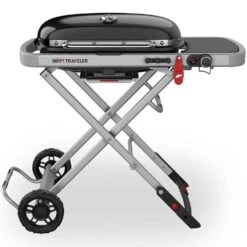 Weber Traveler Portable Propane Gas Grill With Side Table